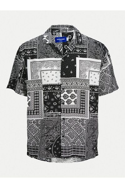 Jack & Jones jack jones Mens Shirt 12262106 Black, Colorful