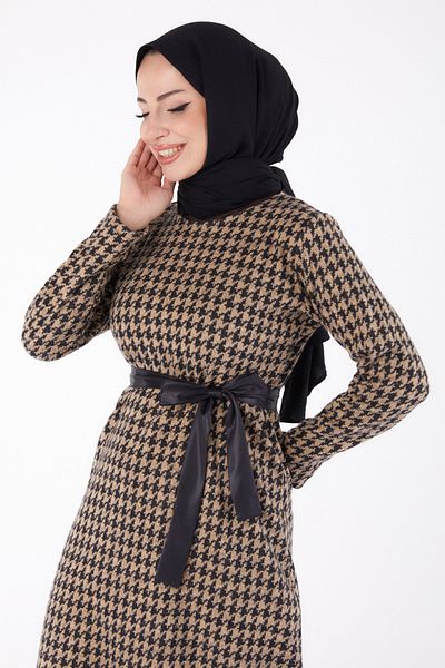 TOFİSA Belted Dress Mink - 13322
