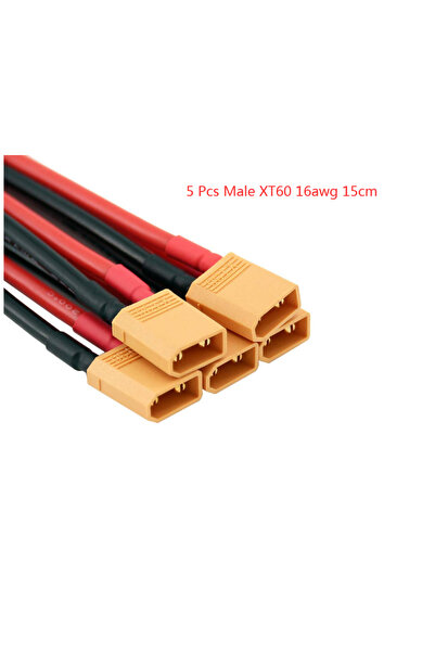 Choice8 5 قطع موصل ذكر XT30 بطول 15 سم مع كابل سلكي مطلي بالقصدير 16AWG بطول ...