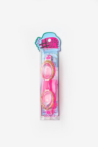 Le Mabelle Girl's Swim Glasses with Pink Stone Detail