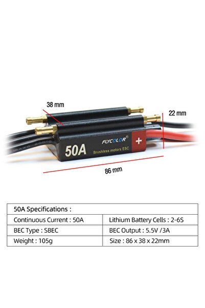 Choice CLS-50A FlyColor 30A 50A 70A 90A 120A RC BOAT ESC Waterproof 2-6S Lipo Brushless Speed Controller w