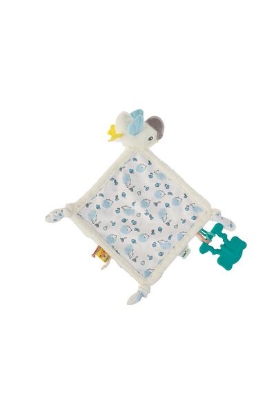 Babyjem Jucarie dentitie cu paturica pathwork Bird, BabyJem, alb
