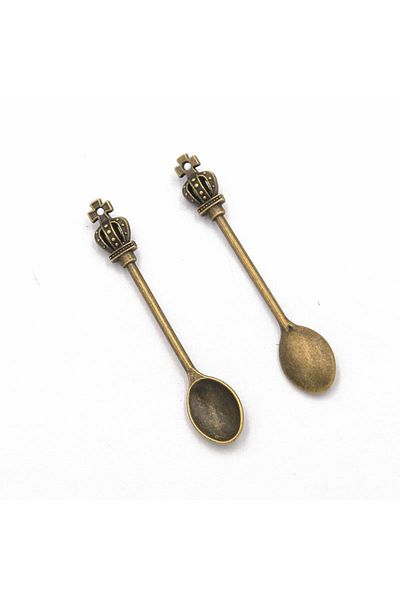 Choice Bronze 10Pcs Mini Crowns Spoon Mini Teaspoon Pendant Cosplay Gifts DIY Handmade Toys