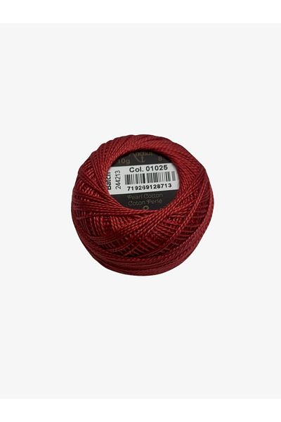 Yiğit Kumaş Embroidery Thread (Etamine Thread) Anchor No:8 Red Color 1025