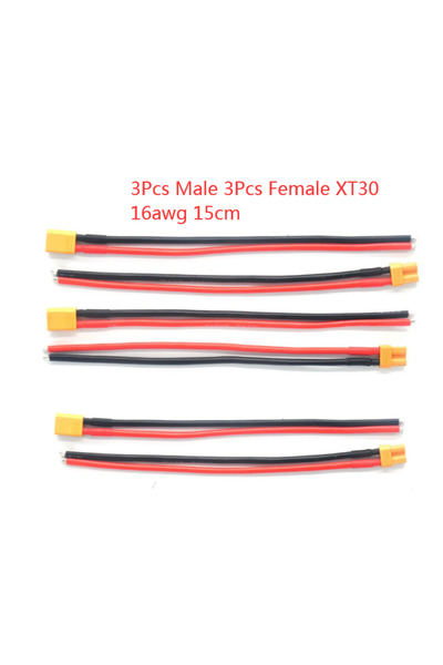 Choice 3 أزواج من موصلات ضفيرة XT30 مقاس 15 سم ذكر وأنثى مع كابل سلك مطلي بال...