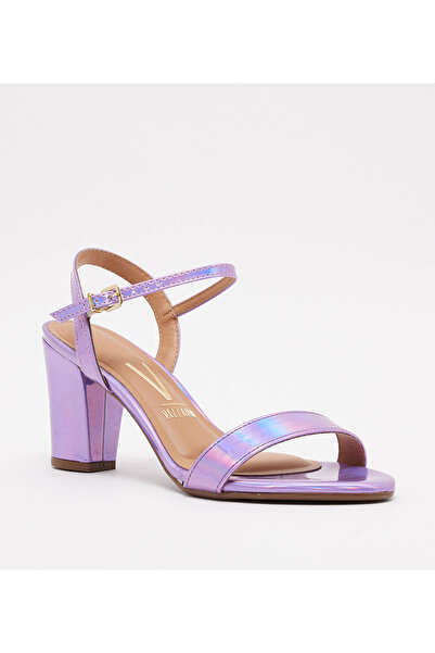 VİZZANO صندل فيزانو نسائي بكعب عالٍ ليلاس هولوجرافيكو | صنع في البرازيل