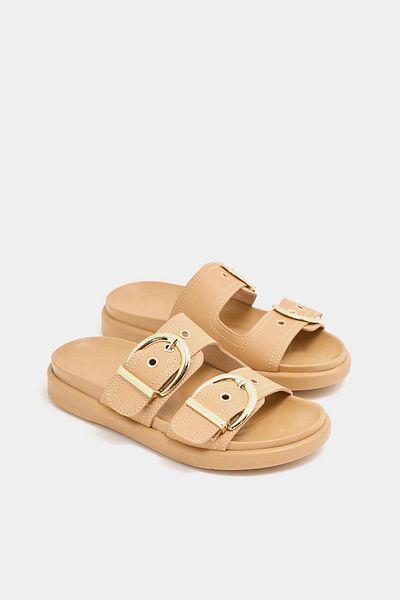 Madamra Mink Women's Double Buckle Stylish Daily Slippers