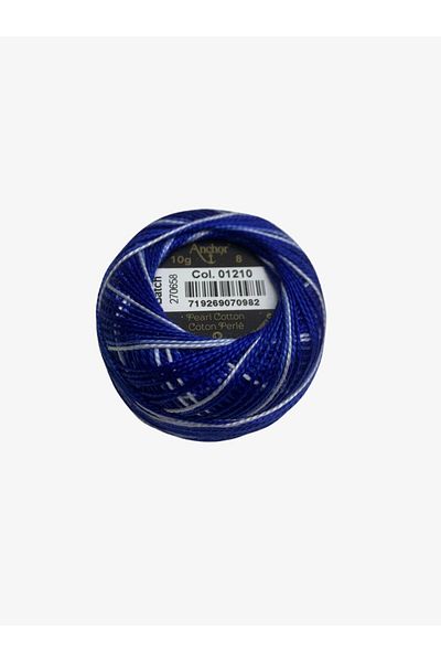 Yiğit Kumaş Embroidery Thread (Etamine Thread) Anchor No:8 Ebruli Saks Blue Color 1210