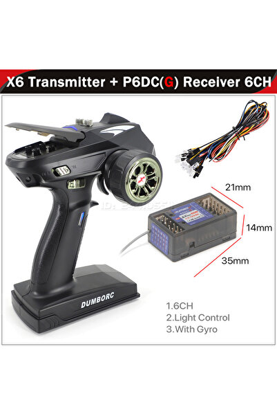 Choice6 جهاز إرسال X6 مع P6DCG LED DUMBORC X6 X4 2.4G 4CH 6CH، جهاز استقبال ج...