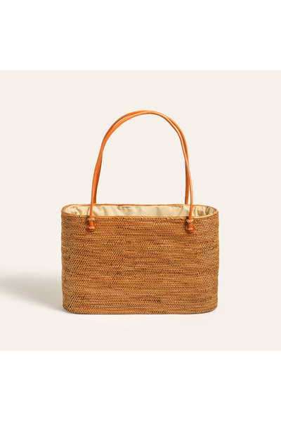 Zsa Zsa Zsu Flores Su Sümbülü - Deniz Çayırı Çanta 40x25 Cm Natural