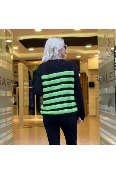 Unique STRIPED KNIT CARDIGAN