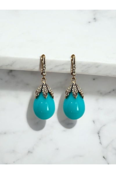 FUYA JEWELLERY Mavi Mayorka İnci Küpe