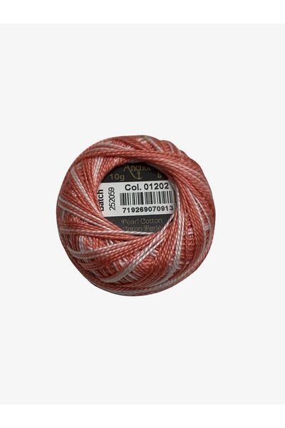 Yiğit Kumaş Embroidery Thread (Etamine Thread) Anchor No:8 Marbled Salmon Color 1202