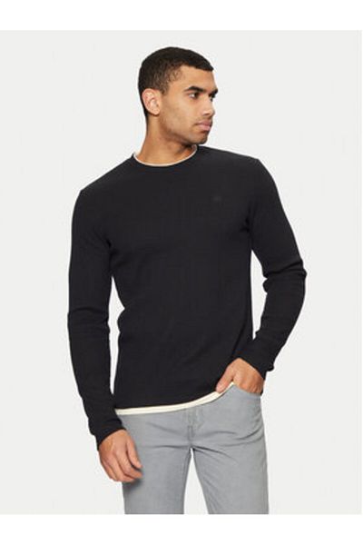 Indicode Tricou cu mânecă lungă pentru bărbați INSIGFINN 45-673 negru