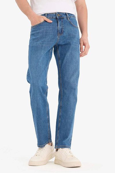 DeFacto A6948 Μπλε Sergio Regular Fit Παντελόνι Jean με κανονική μέση