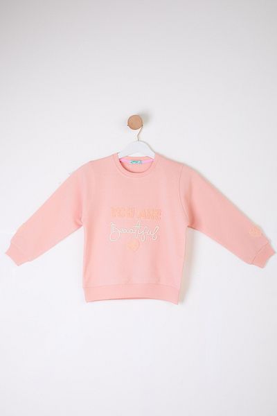 TOFİSA Girl's Powder Beautiful Sweatshirt - 26105
