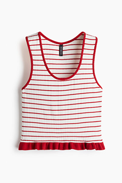 H&M Fırfırlı Kolsuz Üst