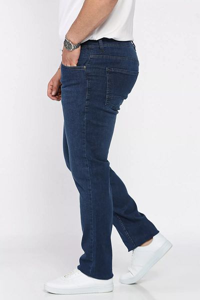 MİSHAR İTALİA Ανδρικό τζιν παντελόνι Navy Blue με φερμουάρ Lycra