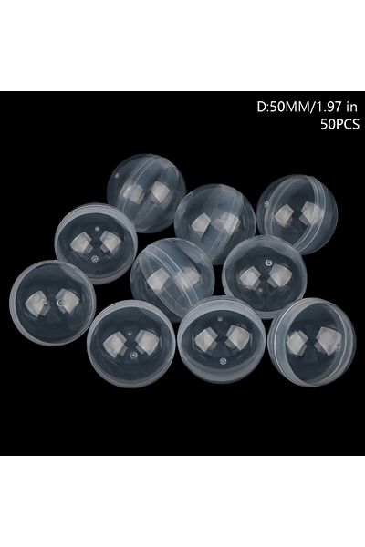 Choice 50Pcs 1.97inch 50PCS Clear Can Open Transparency Plastic Capsule Toy Surprise Ball Tiny Container Ma