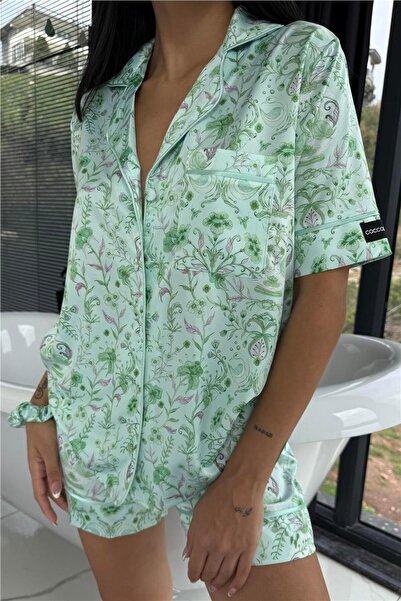 COCCOLARSI Colori Del Mondo Saten Kısa Pijama Takımı CDM2379