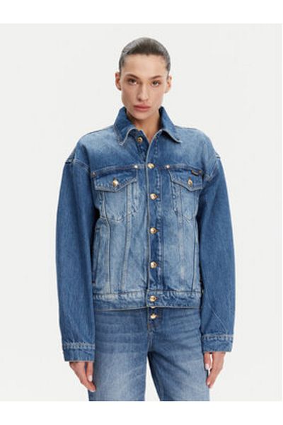 Just Cavalli Jachetă denim pentru femei 78PAS4O3 CDWM2 albastră
