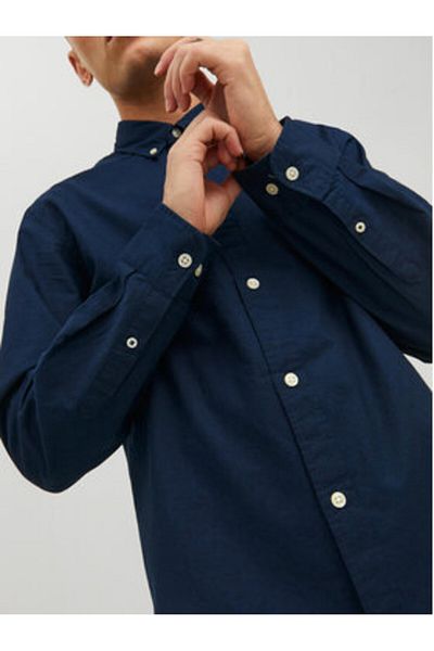 Jack & Jones Cămașă bărbătească Jack Jones 12182486 Bleumarin