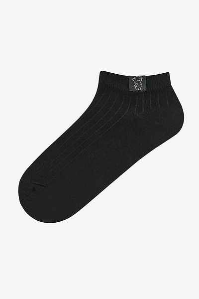 Penti Schwarze 2-teilige Booties-Socken mit Bären-Patch