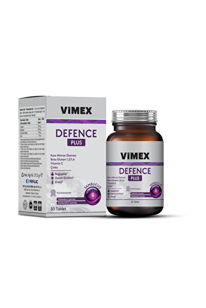 Vimex Defence Plus 30 Tbl - C Vitamini, Bet Glukan, Kara Mürver, Çinko