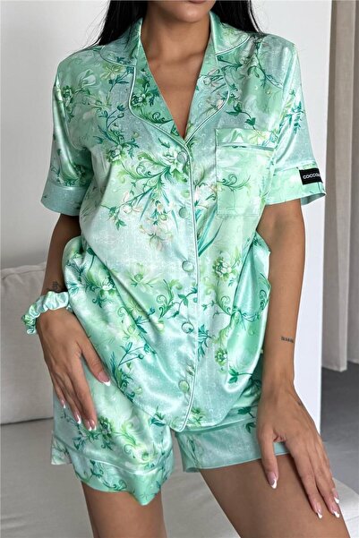 COCCOLARSI Colori Del Mondo Saten Kısa Pijama Takımı CDM2375