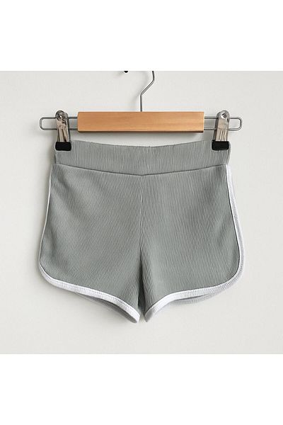 YARENKİDS Girl's Elastic Waist Shorts Dark Gray