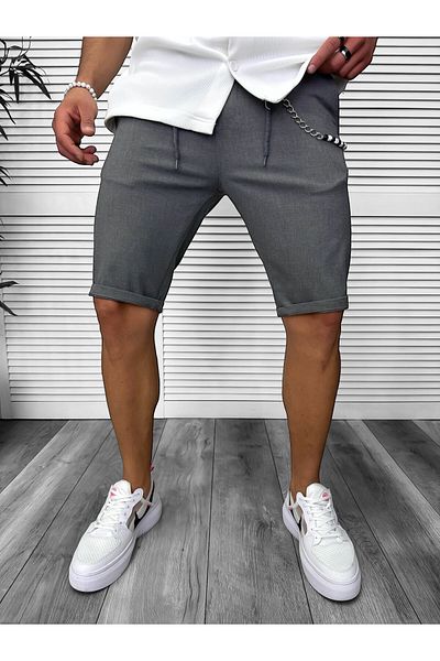dehaine Shorts, for men, plain, casual, gray, 13168