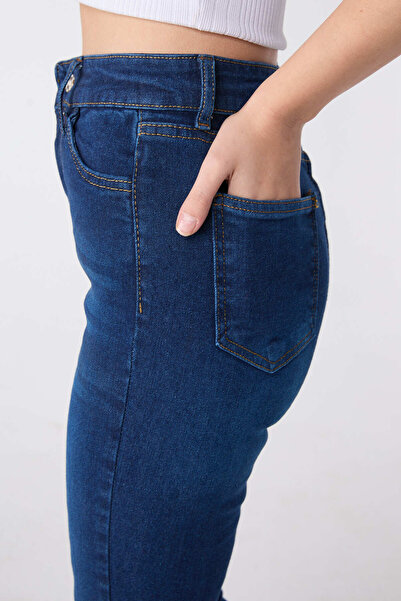 TOFİSA Skinny Lycra Jeans Σκούρο Μπλε - 23659
