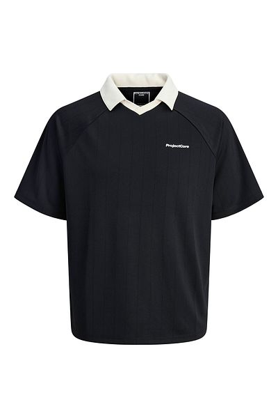 Jack & Jones Tricou polo pentru bărbați Jack Jones 12276758 Negru