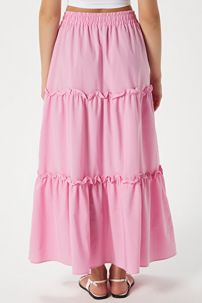 Ritnice Women's Elanora Pink Lined Layered Poplin Skirt