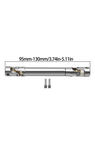 Choice silver-L95MM Metal Internal Spline Drive Shaft Universal Joint Driveshaft for 1/10 RC Car Crawler Ax