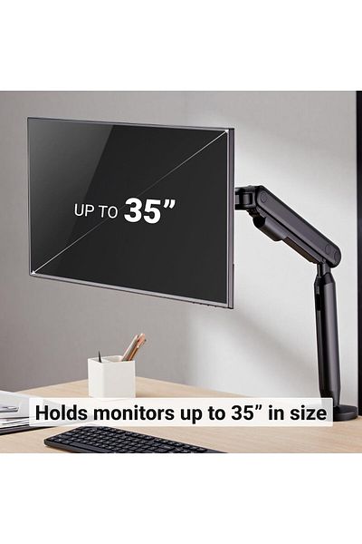SAfan Single Monitor Arm, Up 17" ~ 35" Monitor Mount, 11 kg with Built-in Cable Management Desk Mount