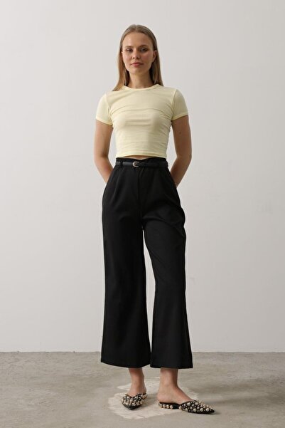 ALPACO Παντελόνι με λεπτομέρεια με κορδόνια - Μαύρο -ΣΥΛΛΟΓΗ