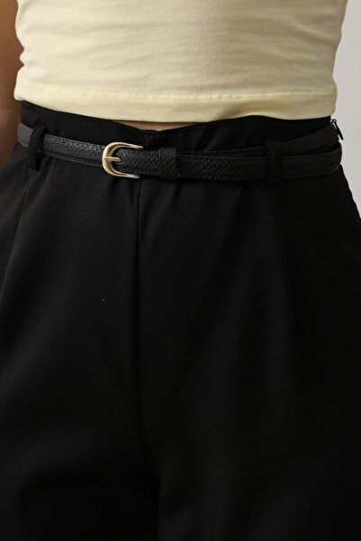 ALPACO Παντελόνι με λεπτομέρεια με κορδόνια - Μαύρο -ΣΥΛΛΟΓΗ