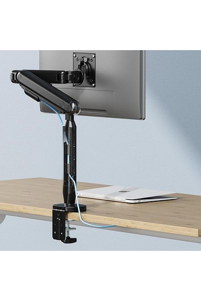 SAfan Single Monitor Arm, Up 17" ~ 35" Monitor Mount, 11 kg with Built-in Cable Management Desk Mount