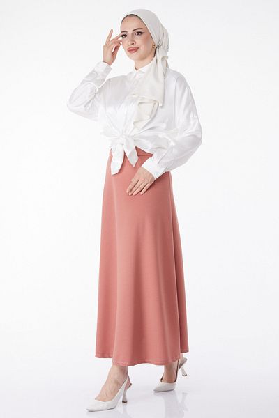 TOFİSA Pink Straight Medium Women's Skirt - 23643