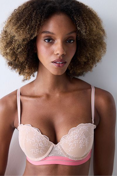 Penti Sutien Pop Up Mink cu Detaliu Dantela