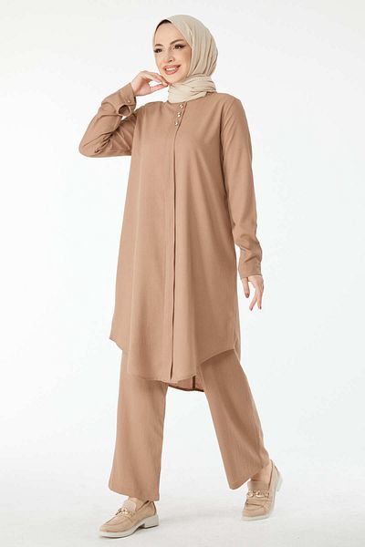 TOFİSA Tunic Trousers Beige - 13122