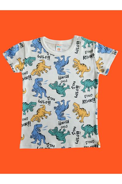 çamaşır bahçesi kendinize iyi bakın Short Sleeve Patterned Kids Pajamas Set#printingchildspjimatakım#dinosaurpatternlipjamas#laundry garden