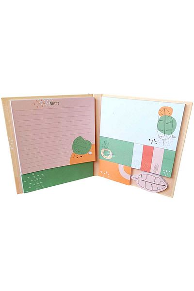 OBRO Agenda set de 9 sticky notes tip post-it cu forme diverse hartie alba si colorata, nedatata