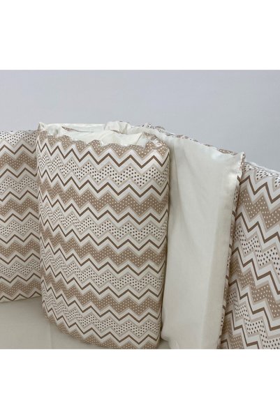 G&G baby 60X120 cm Brown Zigzag Patterned Crib Mattress Protector Textile