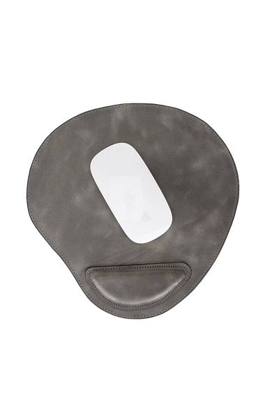 LiderGlobal Leather Mouse Pad with Wristband Vs4Ef Grey