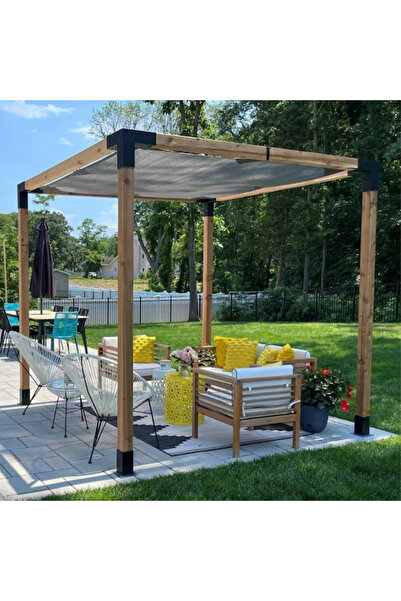 B1MOTO Ahşap Pergola- Kamelya Ve Bağlantı Setleri -2,4 M Yükseklik 3 *3 M Gen...