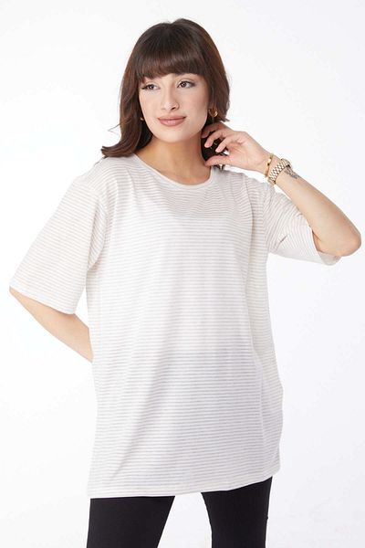 TOFİSA Striped T-Short Beige - 25119