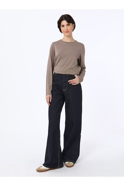 Benin Viscose Fabric Crew Neck Tunic 85 cm - Mink - Benin