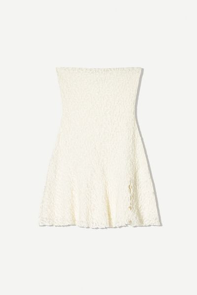 Bershka Lace mini dress with bandeau neckline